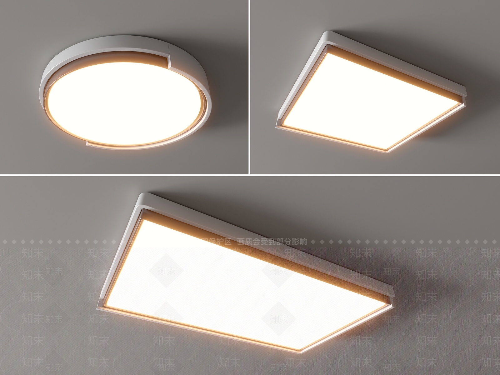 现代吸顶灯3D模型下载【ID:1153746504】