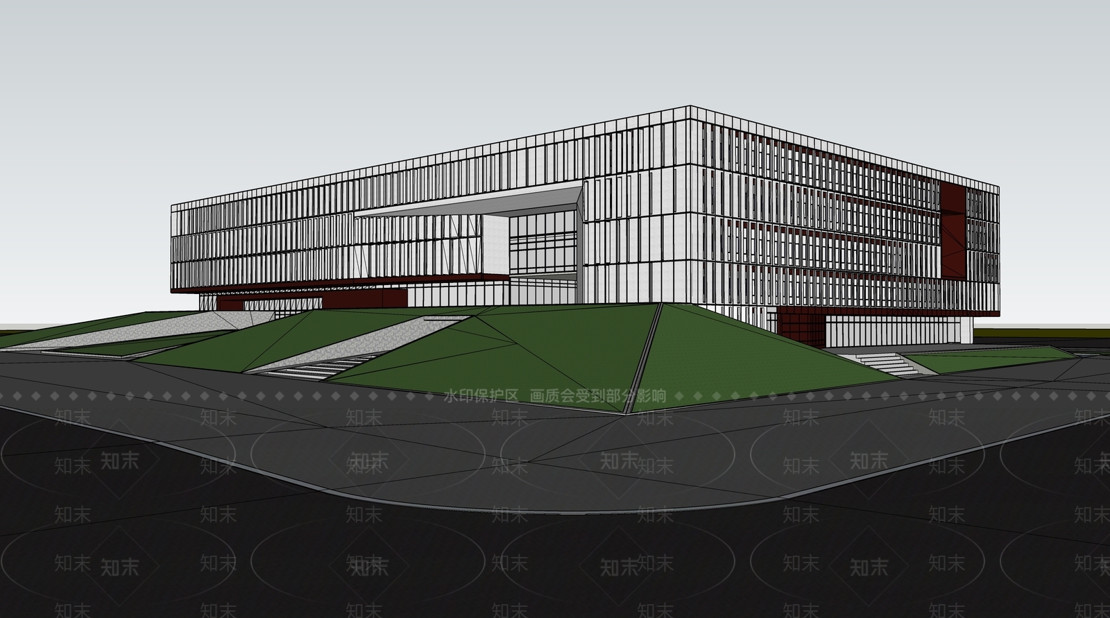 现代图书馆SU模型下载【ID:1153748083】