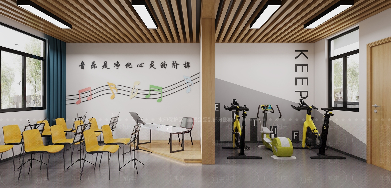 现代音乐教室3D模型下载【ID:1153749943】