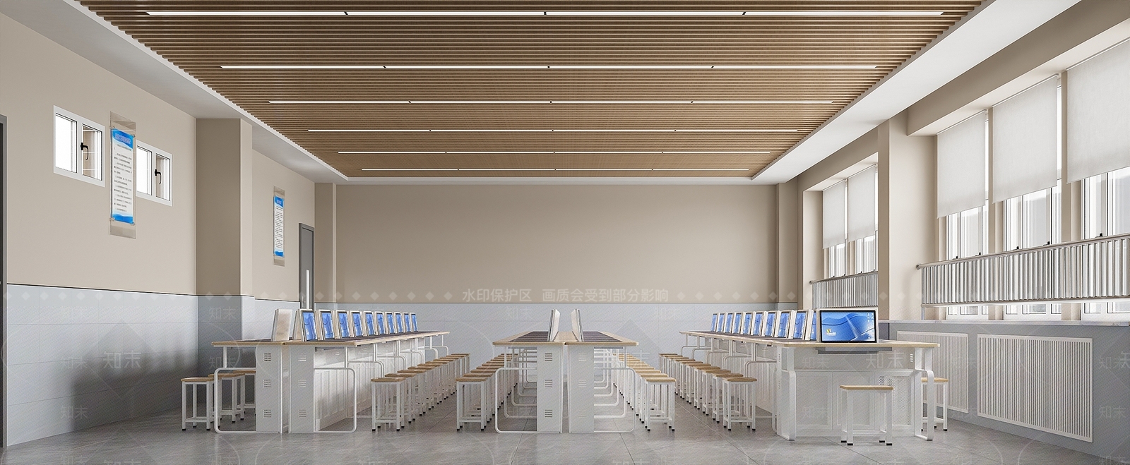 现代计算机教室3D模型下载【ID:1153755296】