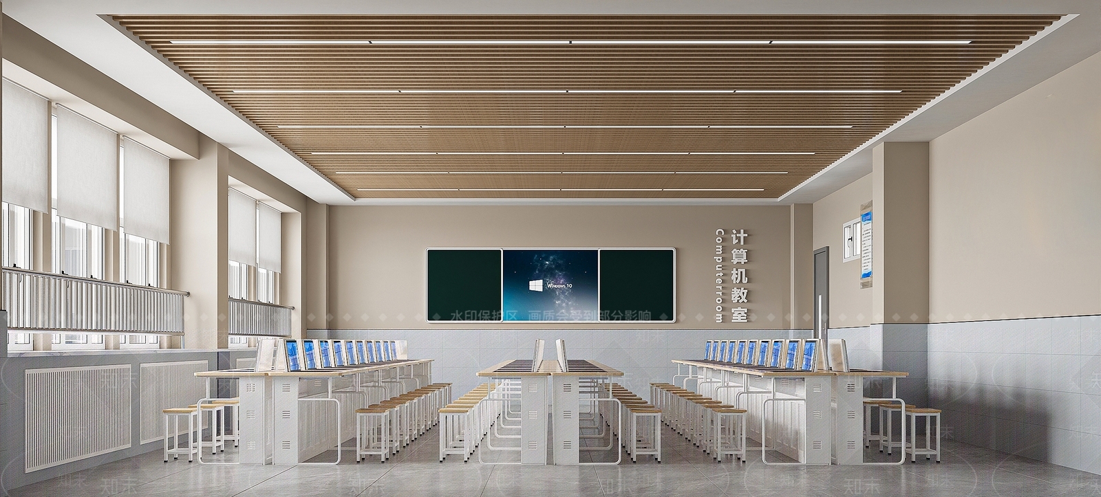 现代计算机教室3D模型下载【ID:1153755296】