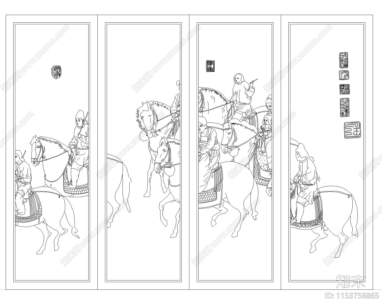 中式雕花图案施工图下载【ID:1153756865】