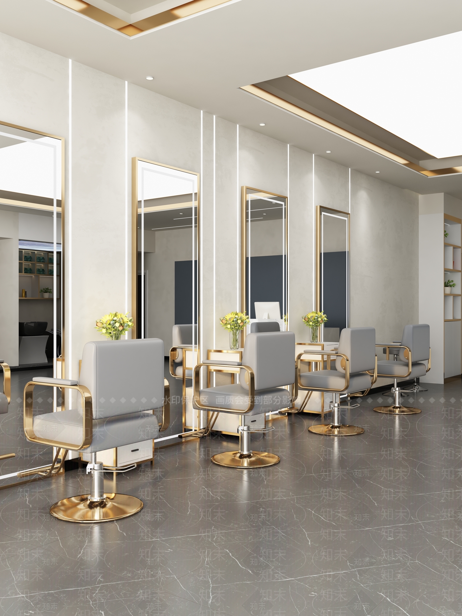现代美发店3D模型下载【ID:1153758843】