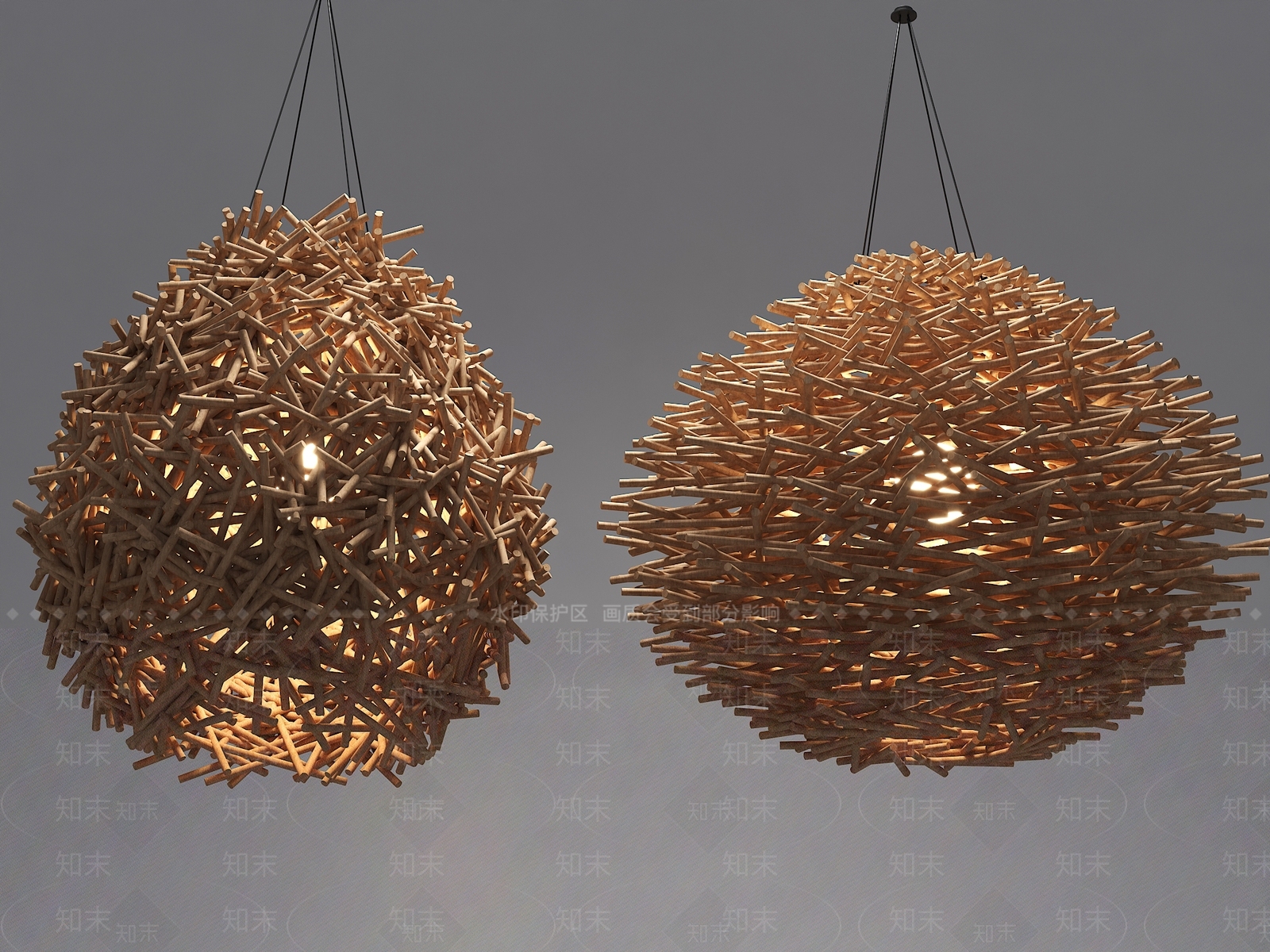 现代鸟巢吊灯3D模型下载【ID:1153759586】