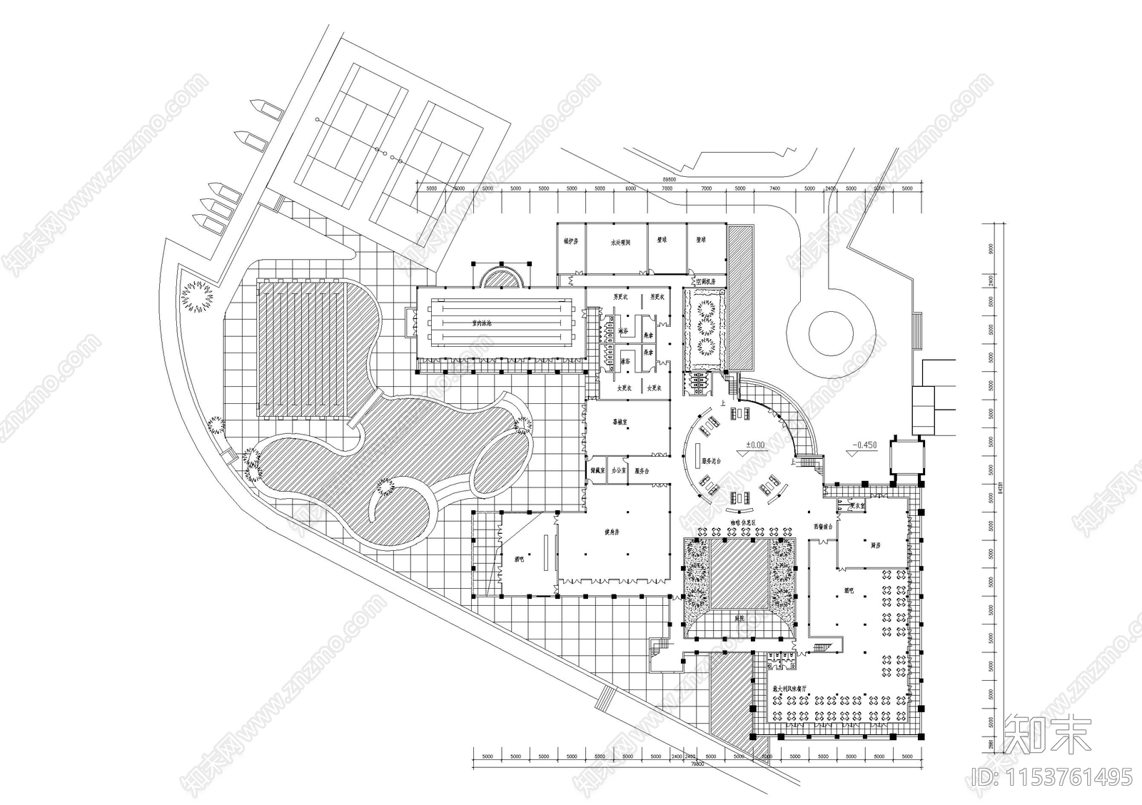 会所方案图cad施工图下载【ID:1153761495】