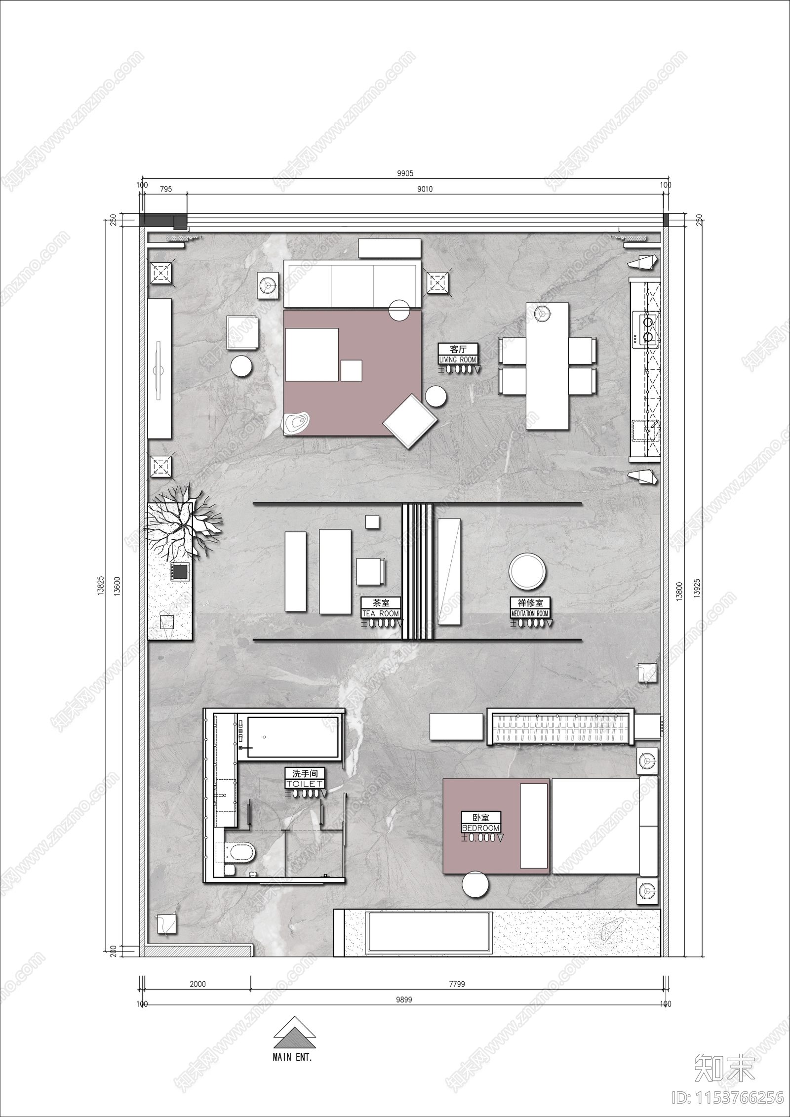 120㎡家具建材店展厅平面布置图施工图下载【ID:1153766256】