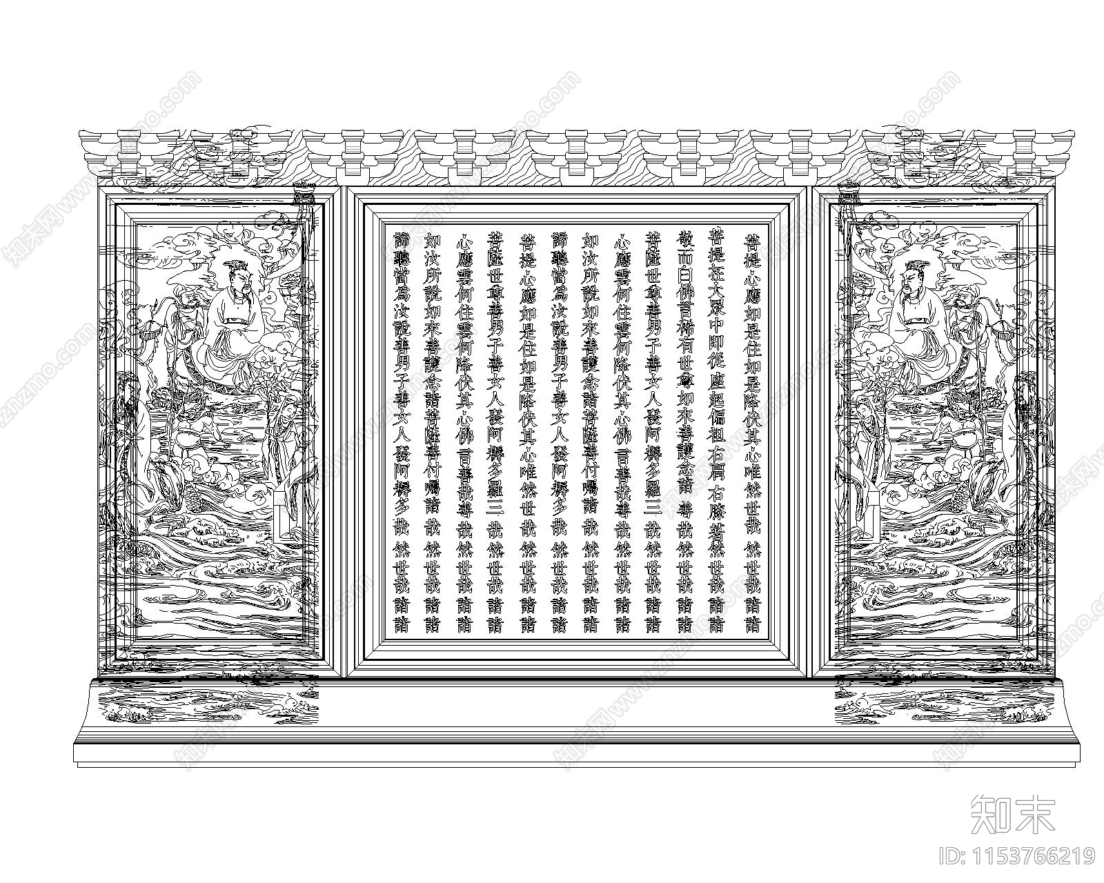 寺庙雕刻图库cad施工图下载【ID:1153766219】