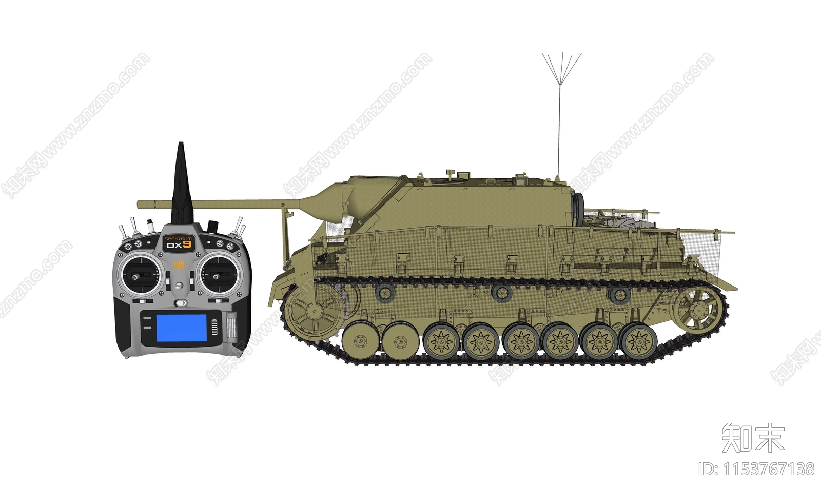 四号突击车遥控SU模型下载【ID:1153767138】