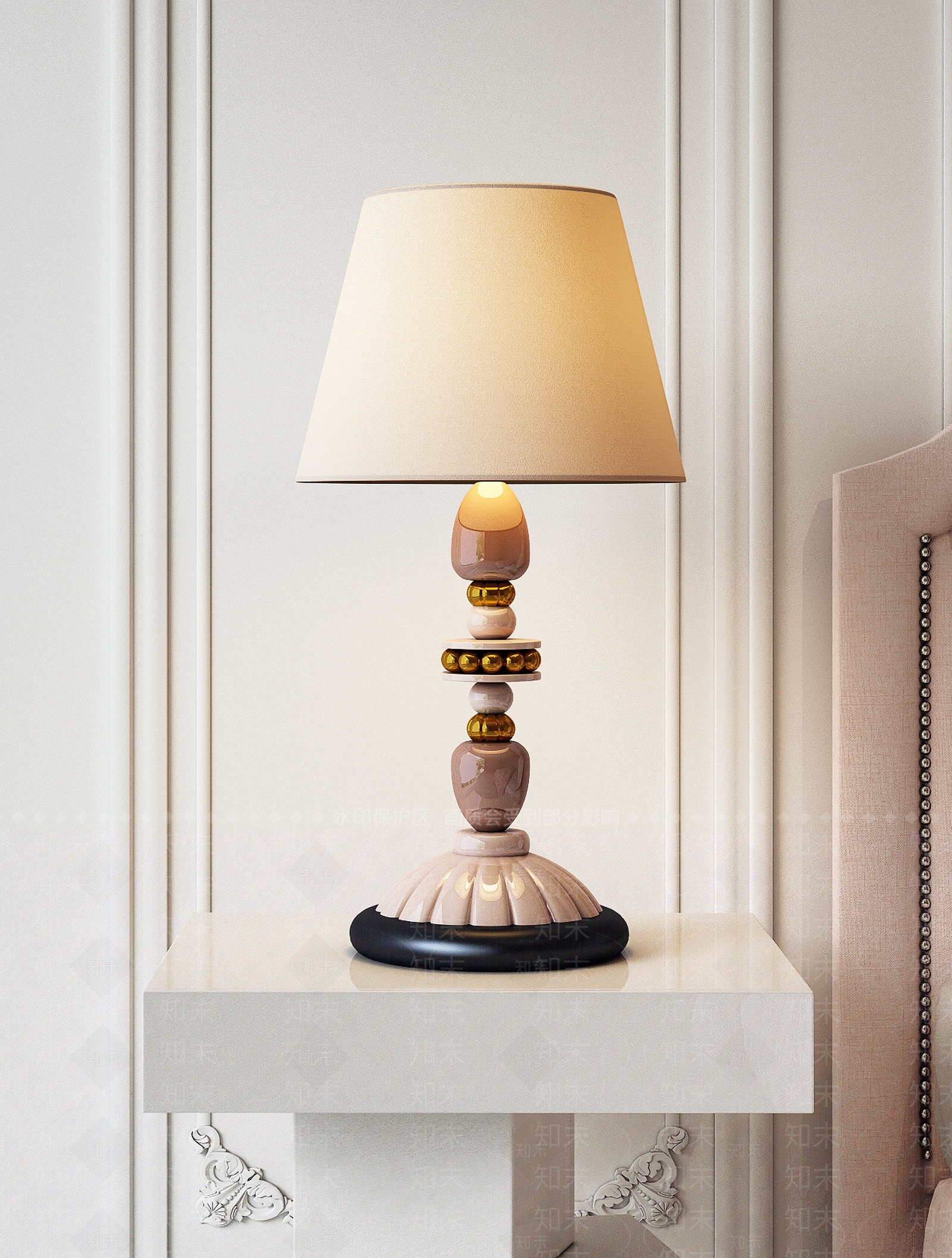 简欧台灯3D模型下载【ID:1153770178】