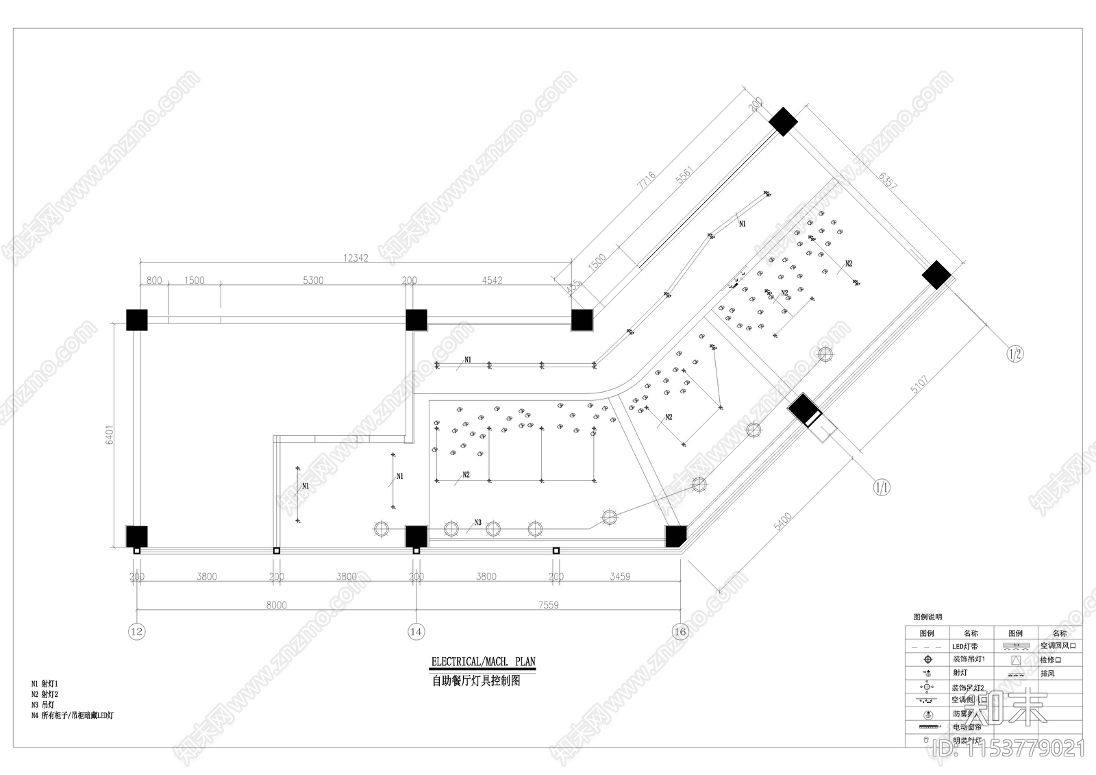 2024最新酒店自助餐厅cad施工图下载【ID:1153779021】