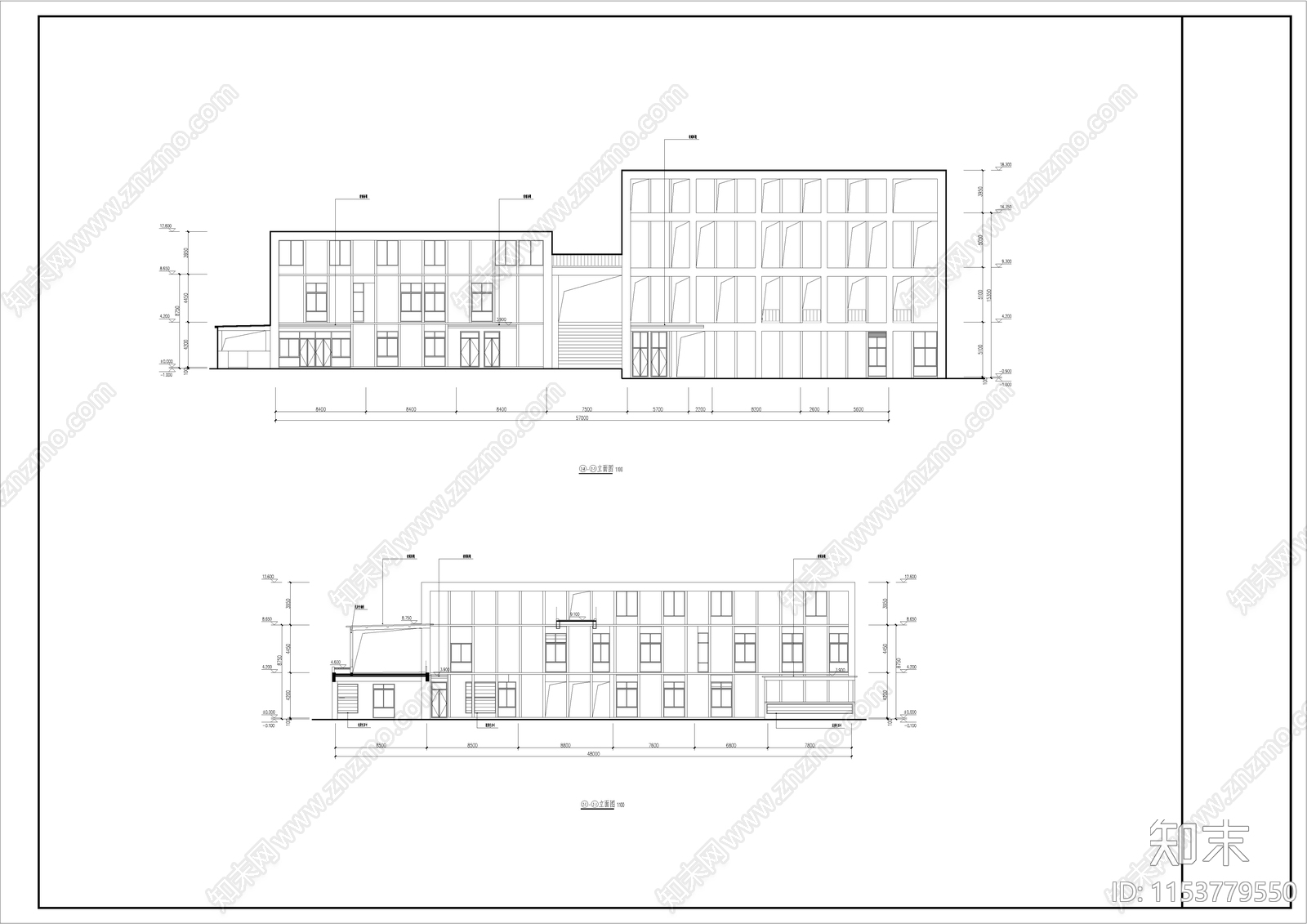 食堂报告厅综合楼cad施工图下载【ID:1153779550】