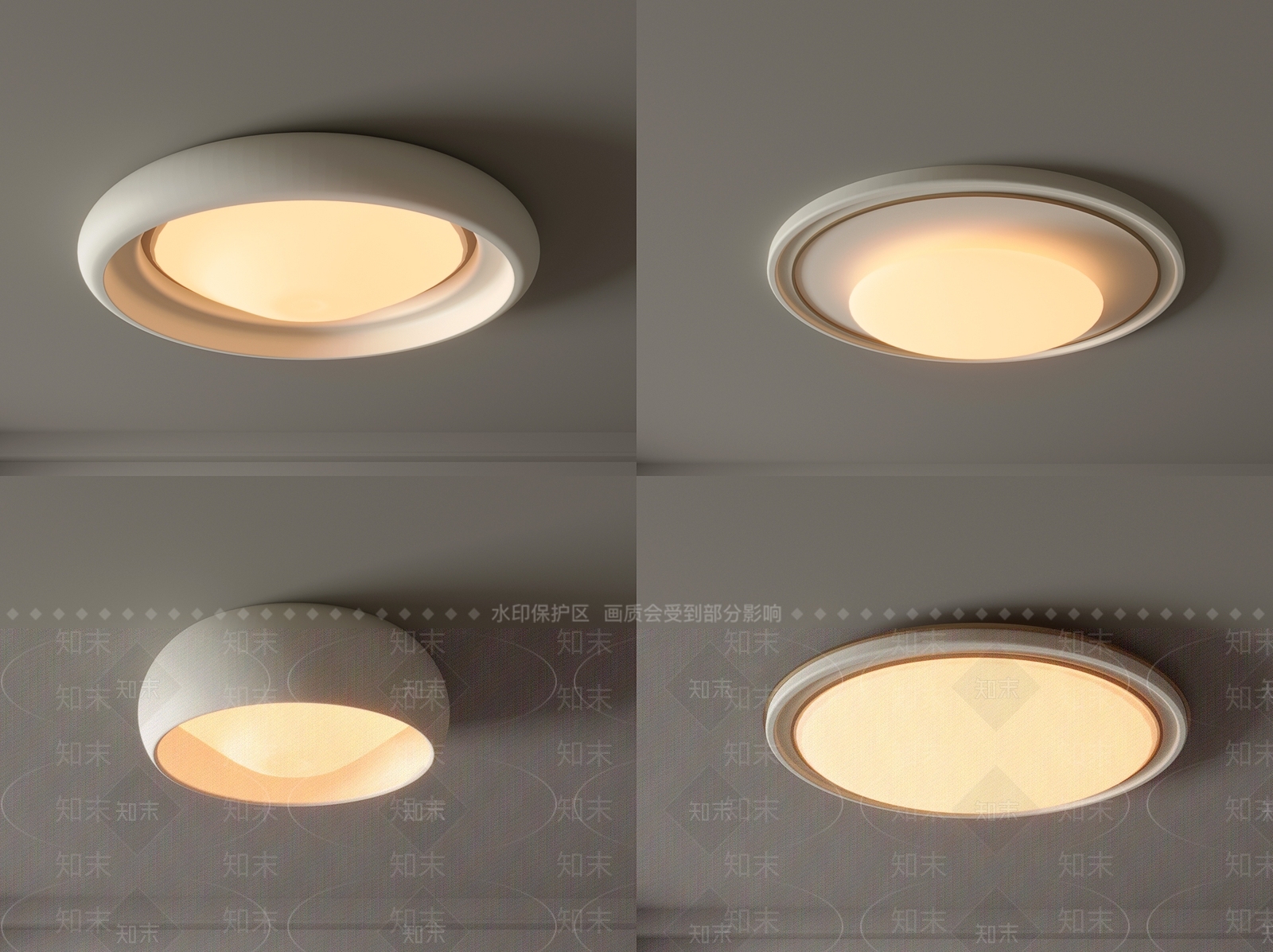 现代吸顶灯3D模型下载【ID:1153784147】