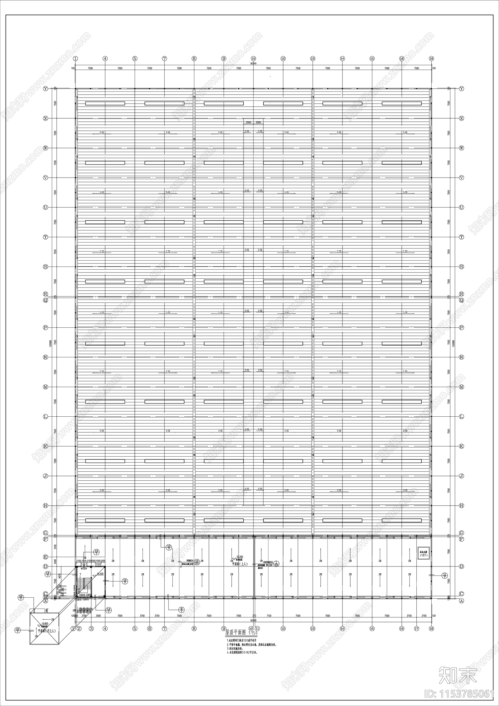 企业科技孵化园标准厂房cad施工图下载【ID:1153785061】