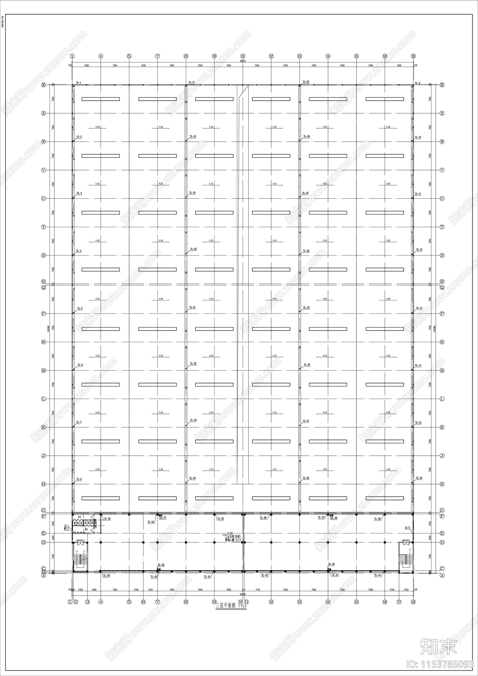 企业科技孵化园标准厂房给排水cad施工图下载【ID:1153785093】