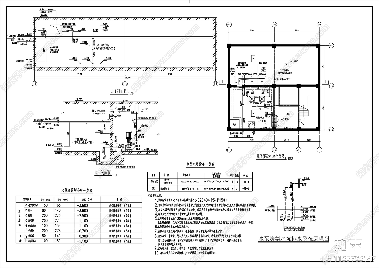 丁类厂房给排水cad施工图下载【ID:1153785147】