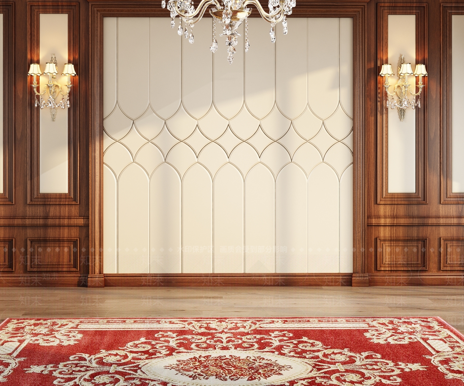 美式卧室背景墙3D模型下载【ID:1153785890】