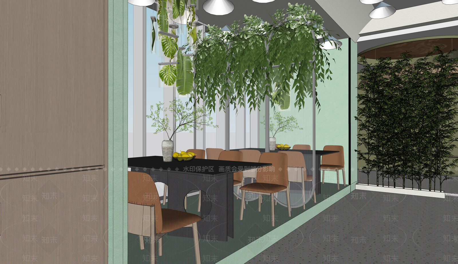现代西餐厅SU模型下载【ID:1153786514】