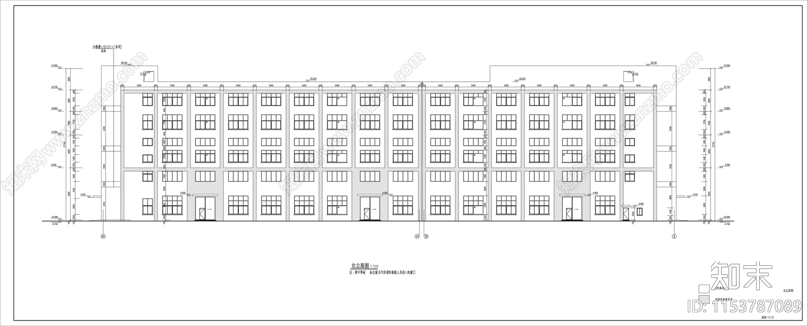 经济技术开发区标准厂房建筑cad施工图下载【ID:1153787089】