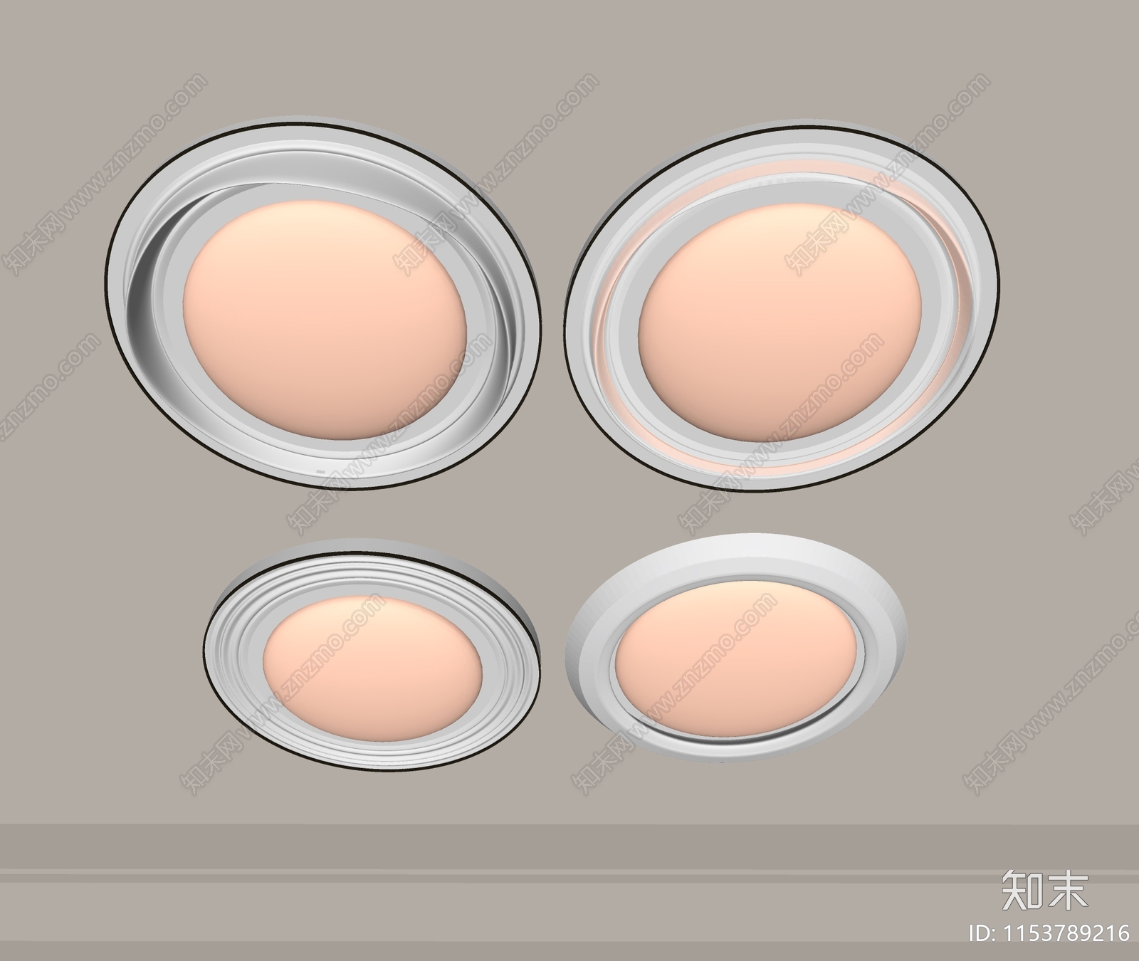 现代吸顶灯SU模型下载【ID:1153789216】