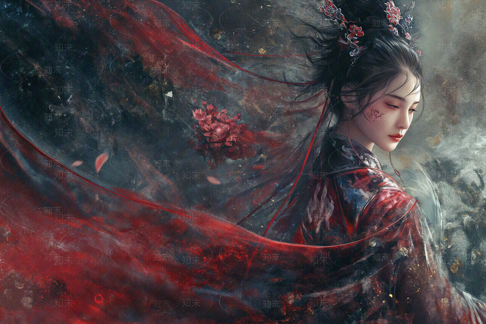 新中式巾帼英雄人物装饰画贴图下载【ID:1153792949】