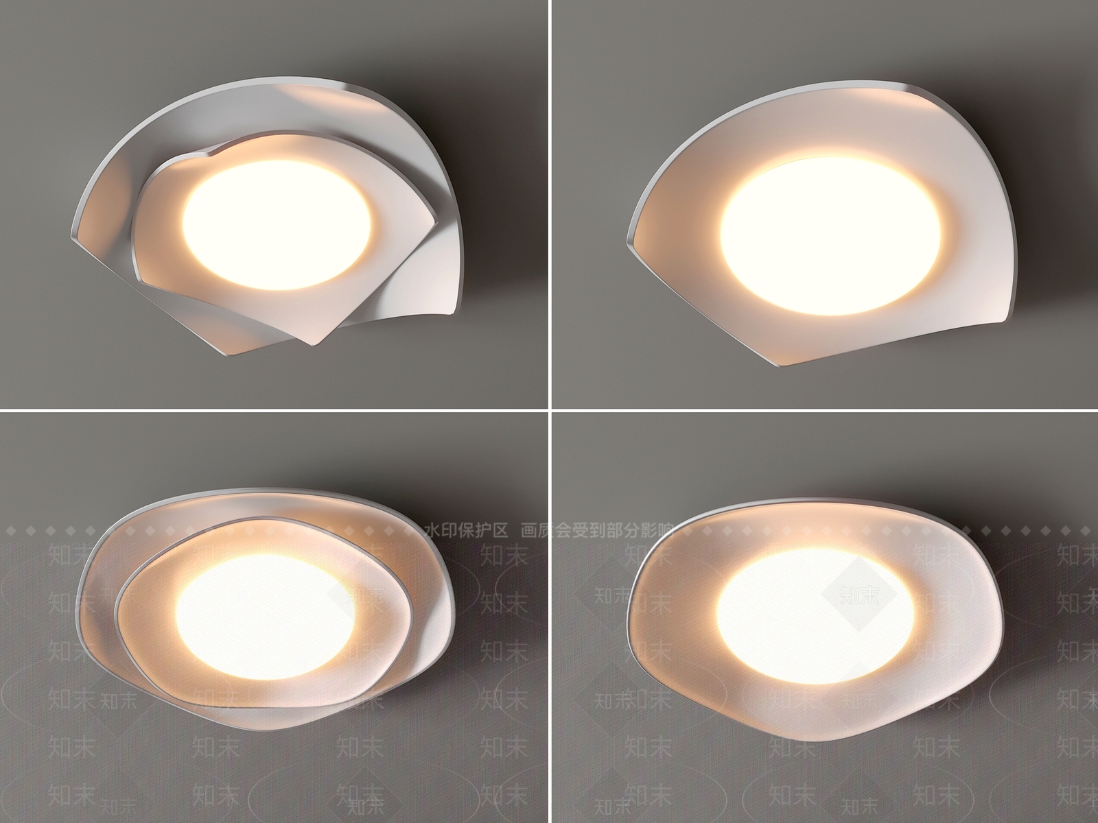 现代吸顶灯3D模型下载【ID:1153794822】
