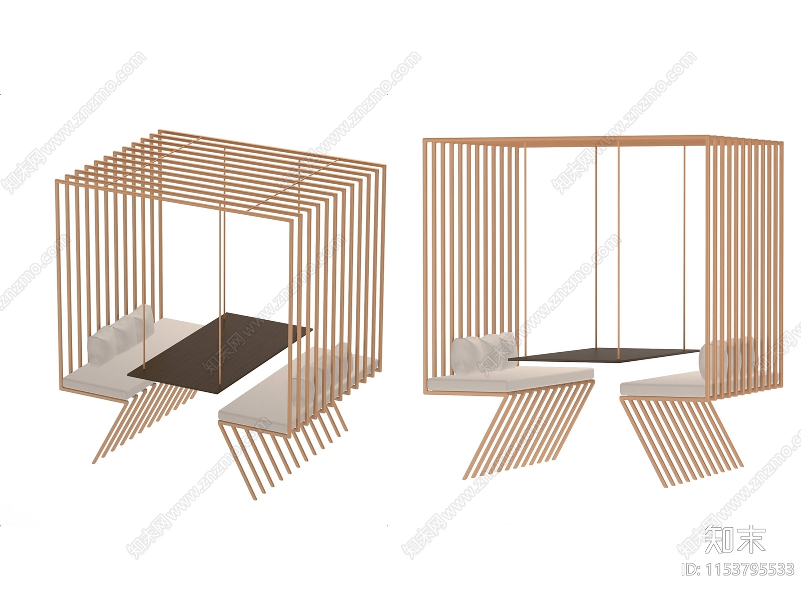 现代户外桌椅3D模型下载【ID:1153795533】