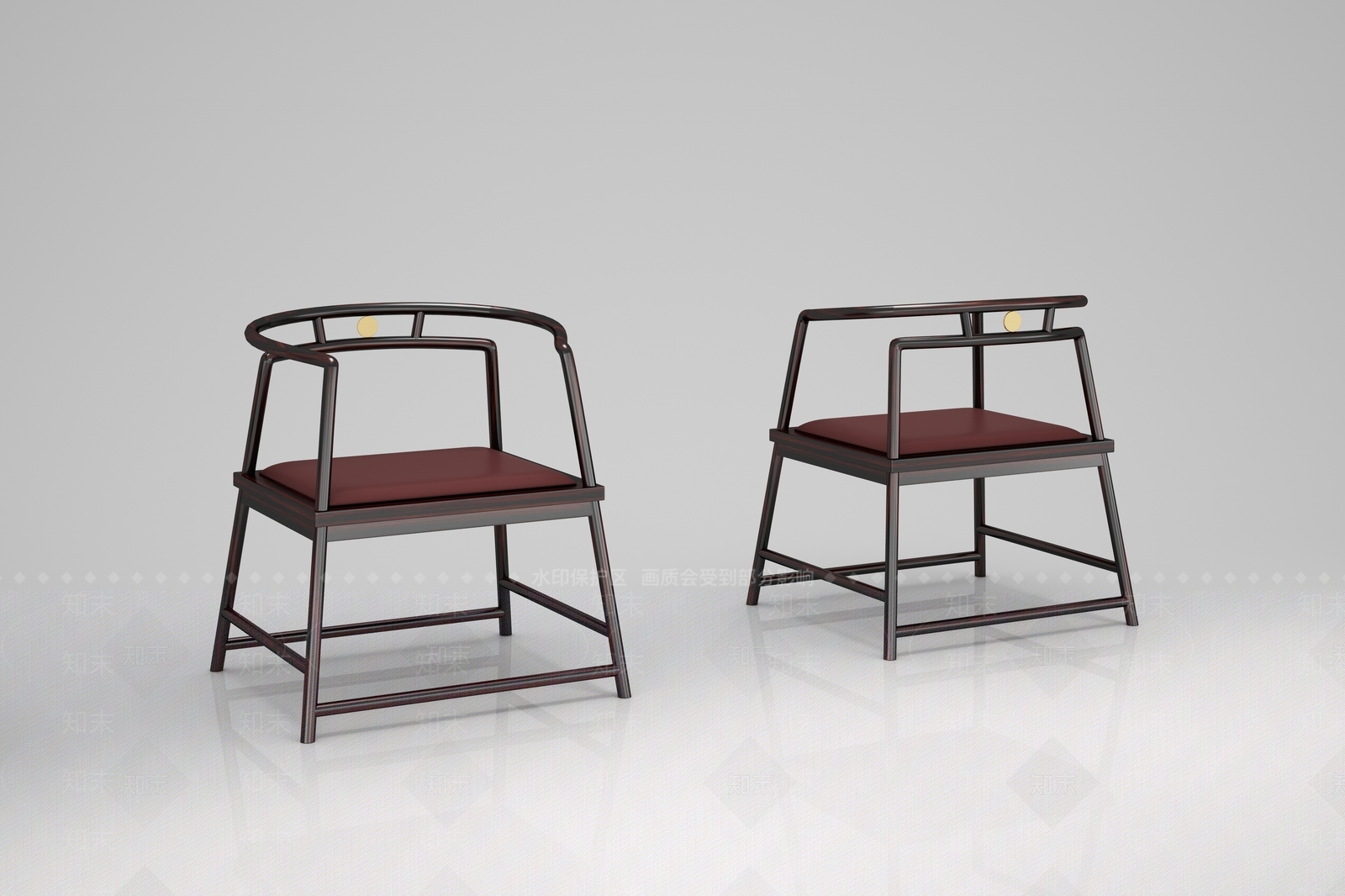 中式实木椅子3D模型下载【ID:1153797968】