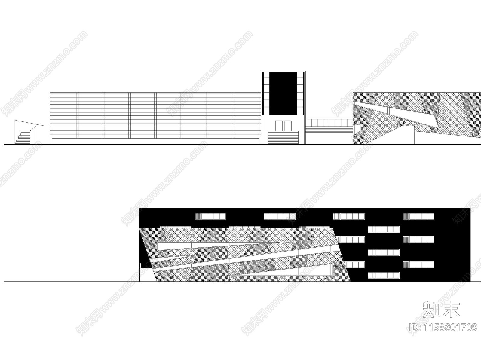 中学建筑规划方案cad施工图下载【ID:1153801709】