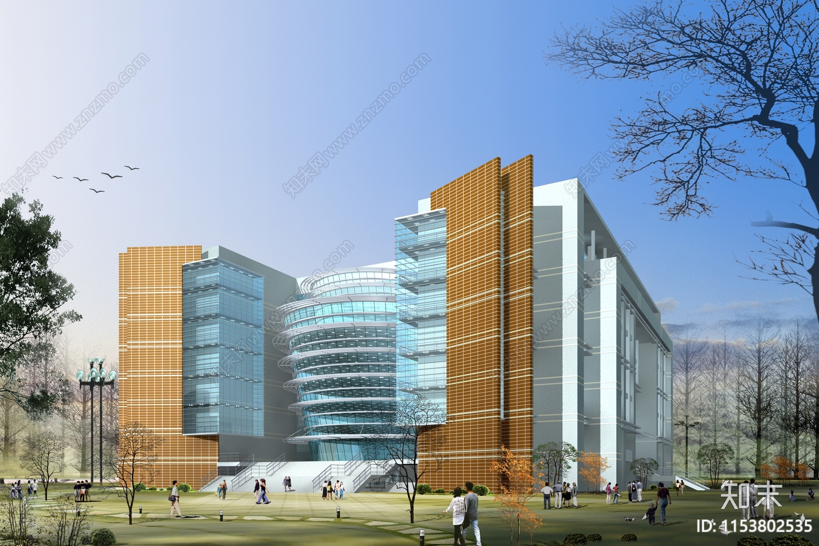 财贸学院龙湖东校区校园总体规划设计cad施工图下载【ID:1153802535】