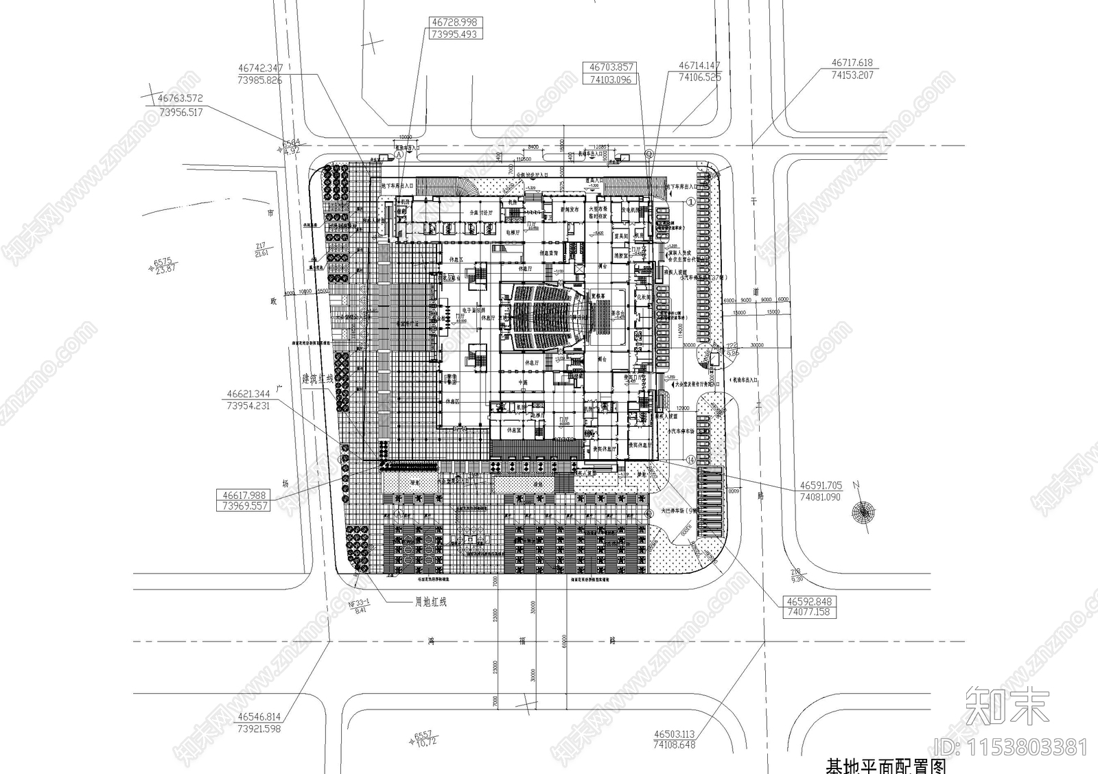 东莞市人民大会cad施工图下载【ID:1153803381】