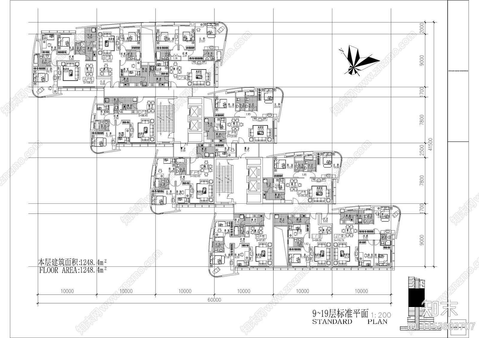 国际市长大厦cad施工图下载【ID:1153803707】