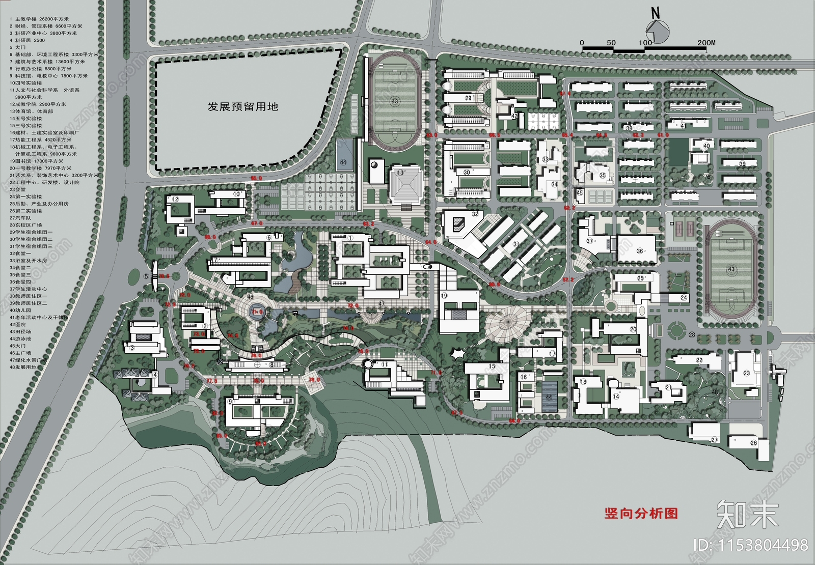 南通大学中心校区规划方案cad施工图下载【ID:1153804498】