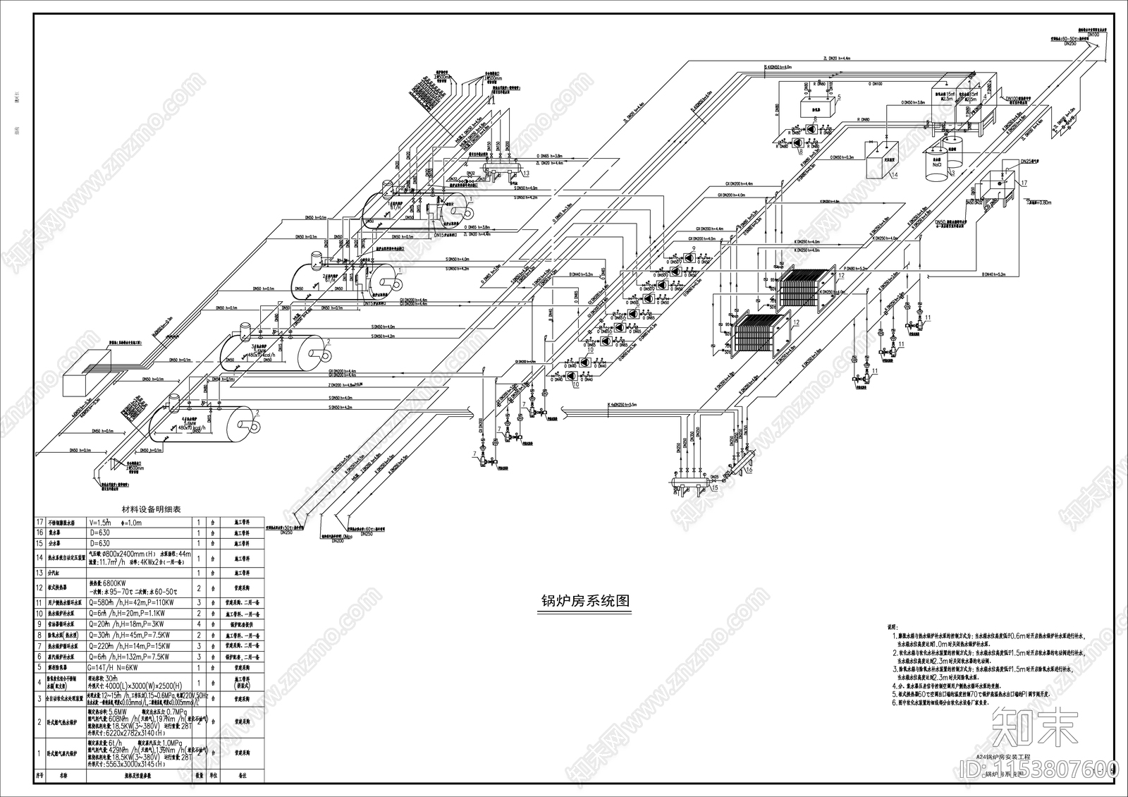 燃气蒸汽锅炉施工图下载【ID:1153807600】