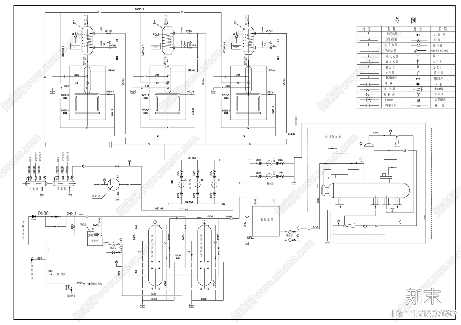 居住小区锅炉房工艺cad施工图下载【ID:1153807697】