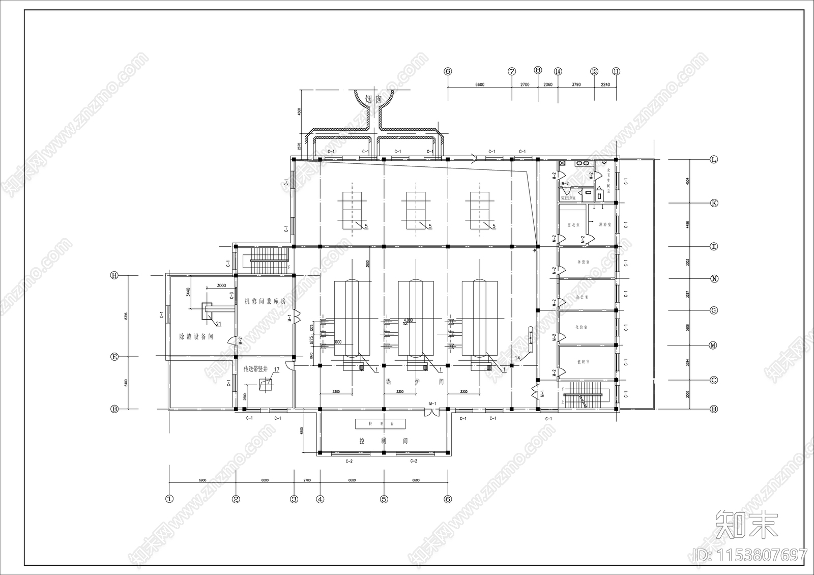 居住小区锅炉房工艺cad施工图下载【ID:1153807697】