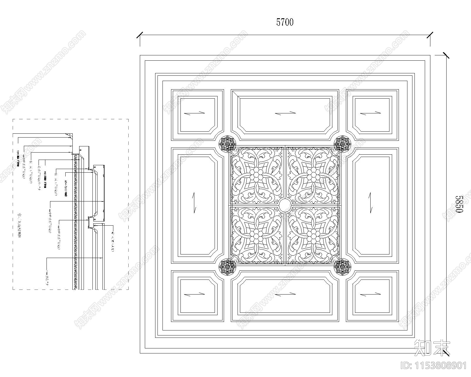 天花吊顶施工图下载【ID:1153808901】