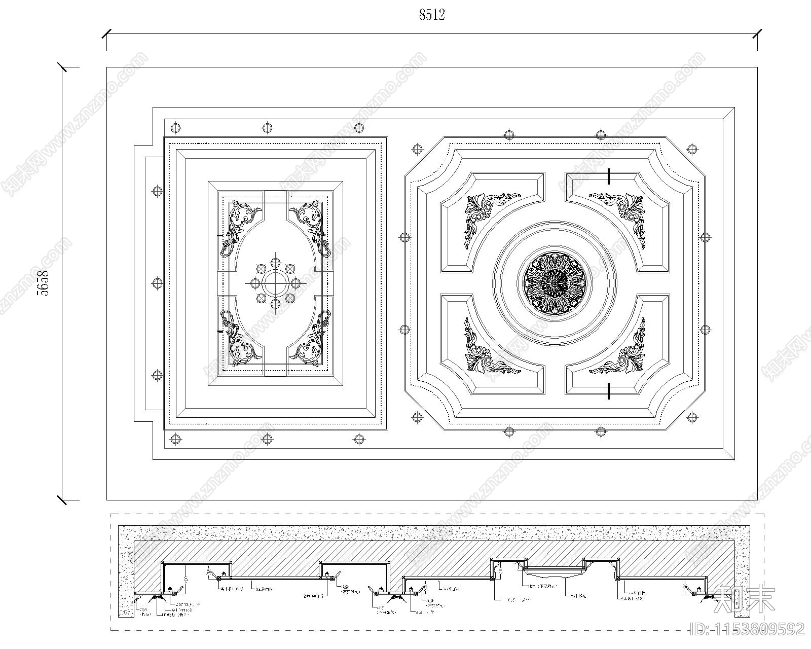天花吊顶施工图下载【ID:1153809592】
