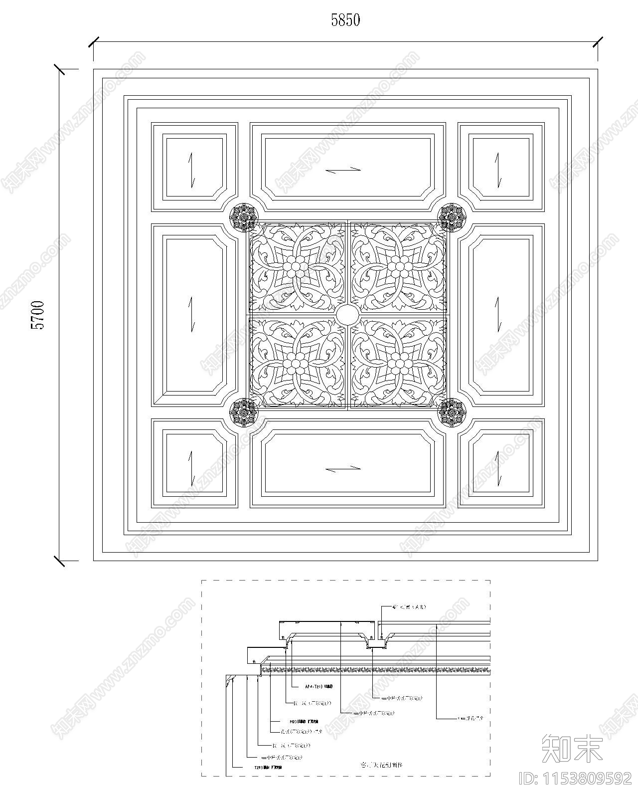 天花吊顶施工图下载【ID:1153809592】