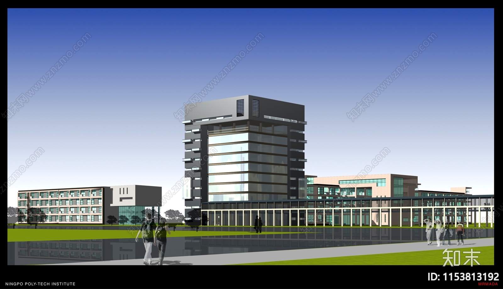 宁波高等专科学校扩初设计cad施工图下载【ID:1153813192】