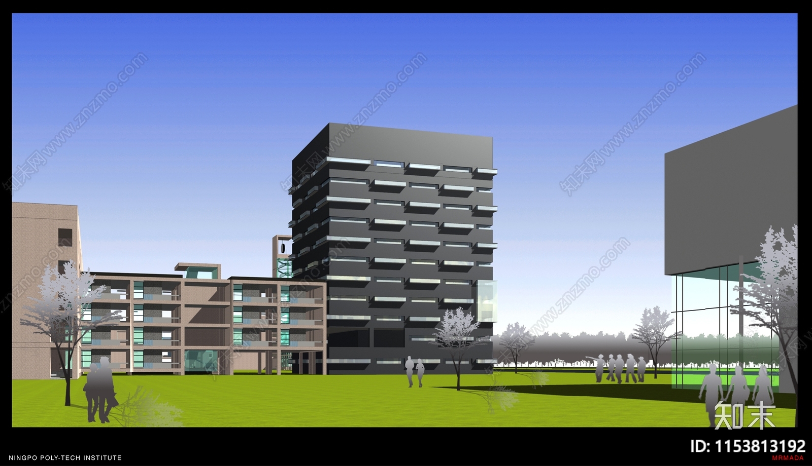 宁波高等专科学校扩初设计cad施工图下载【ID:1153813192】