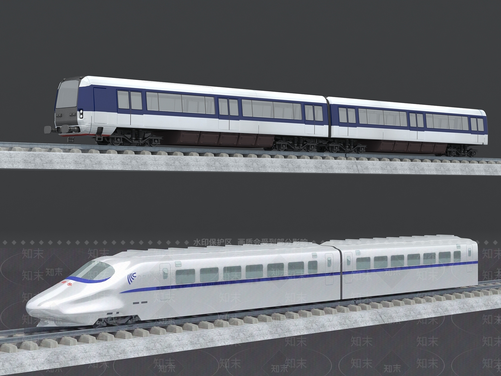 现代火车3D模型下载【ID:1153814400】