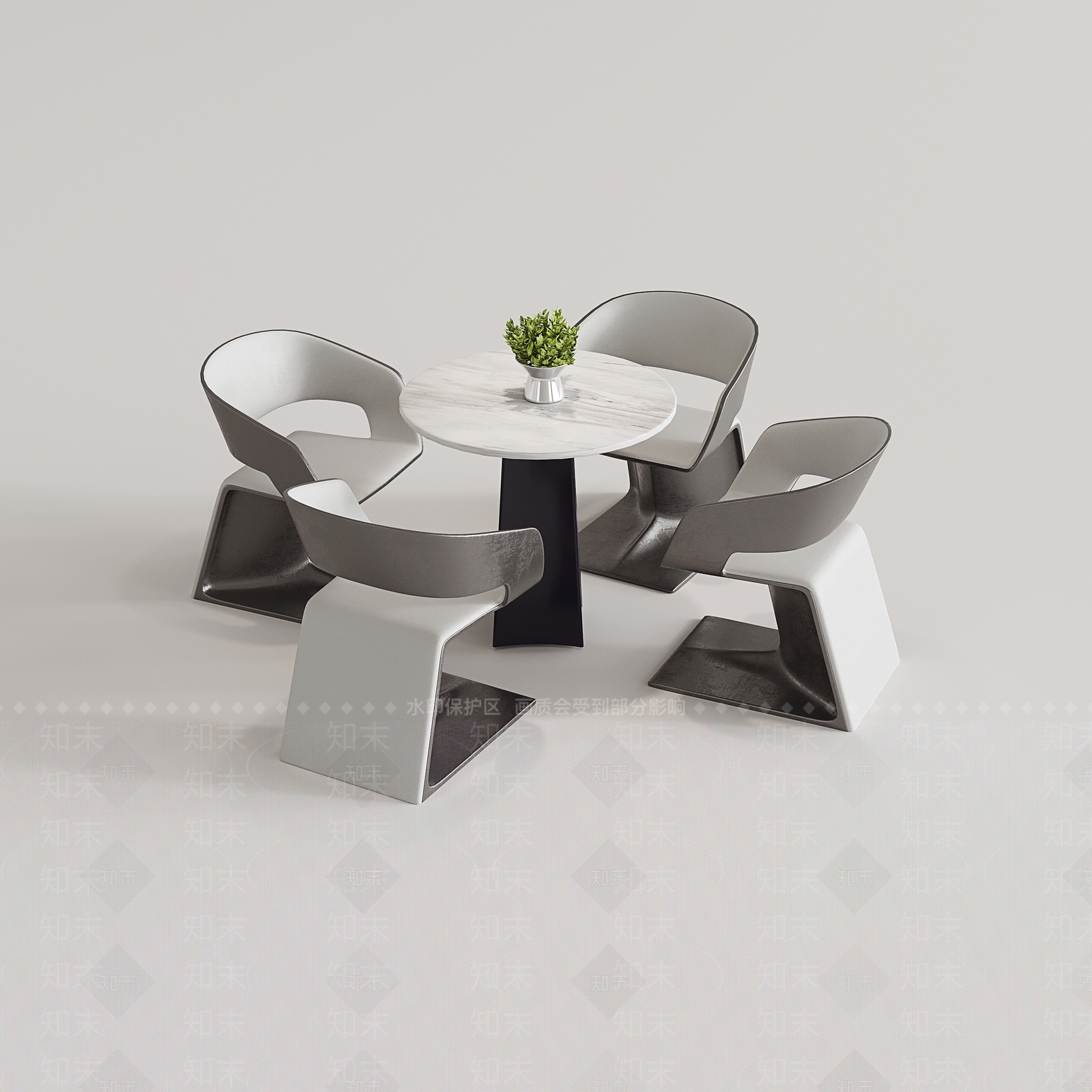 现代洽谈桌椅组合3D模型下载【ID:1153818165】