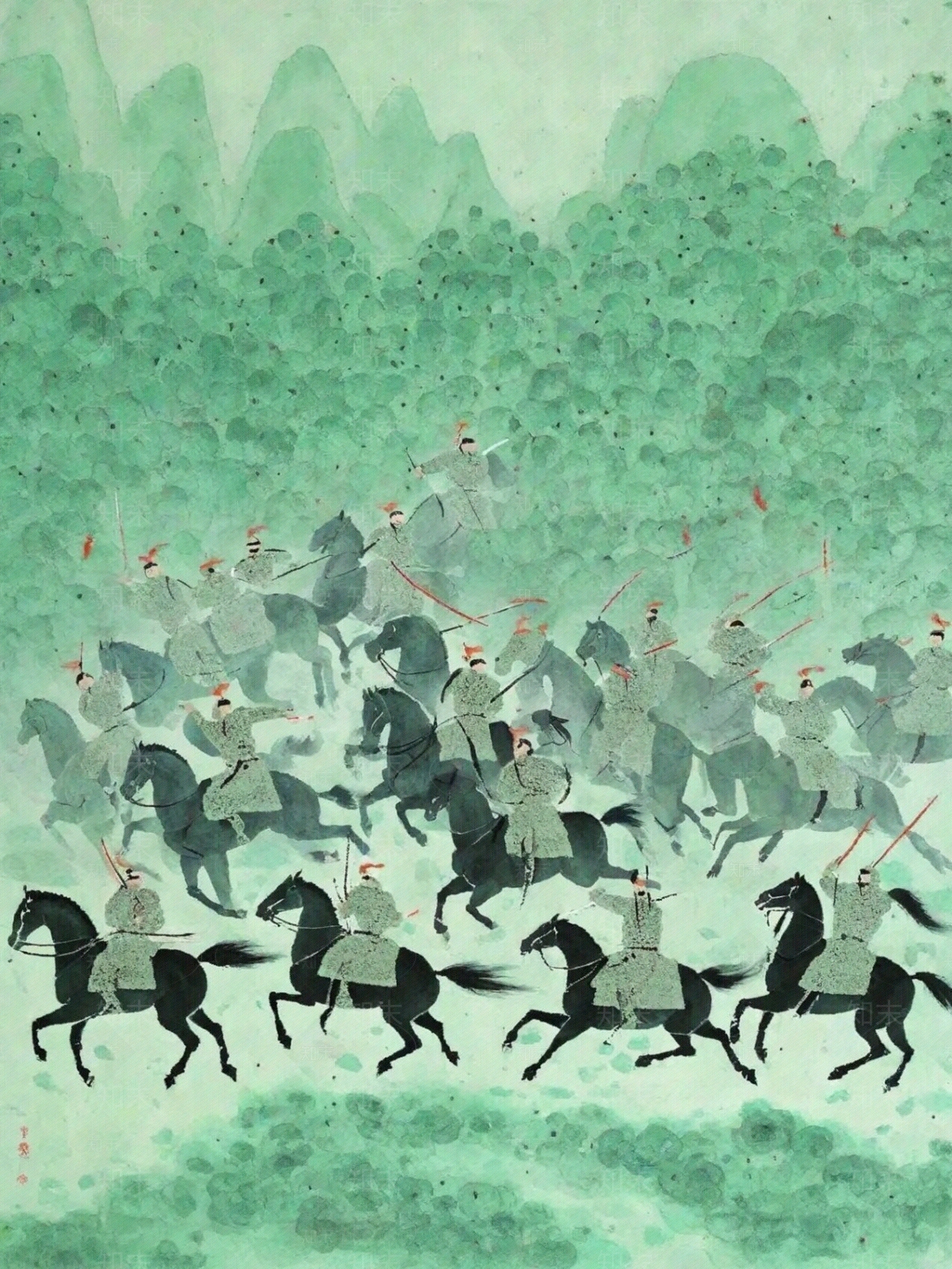 中式战争场景装饰画贴图下载【ID:1153819976】