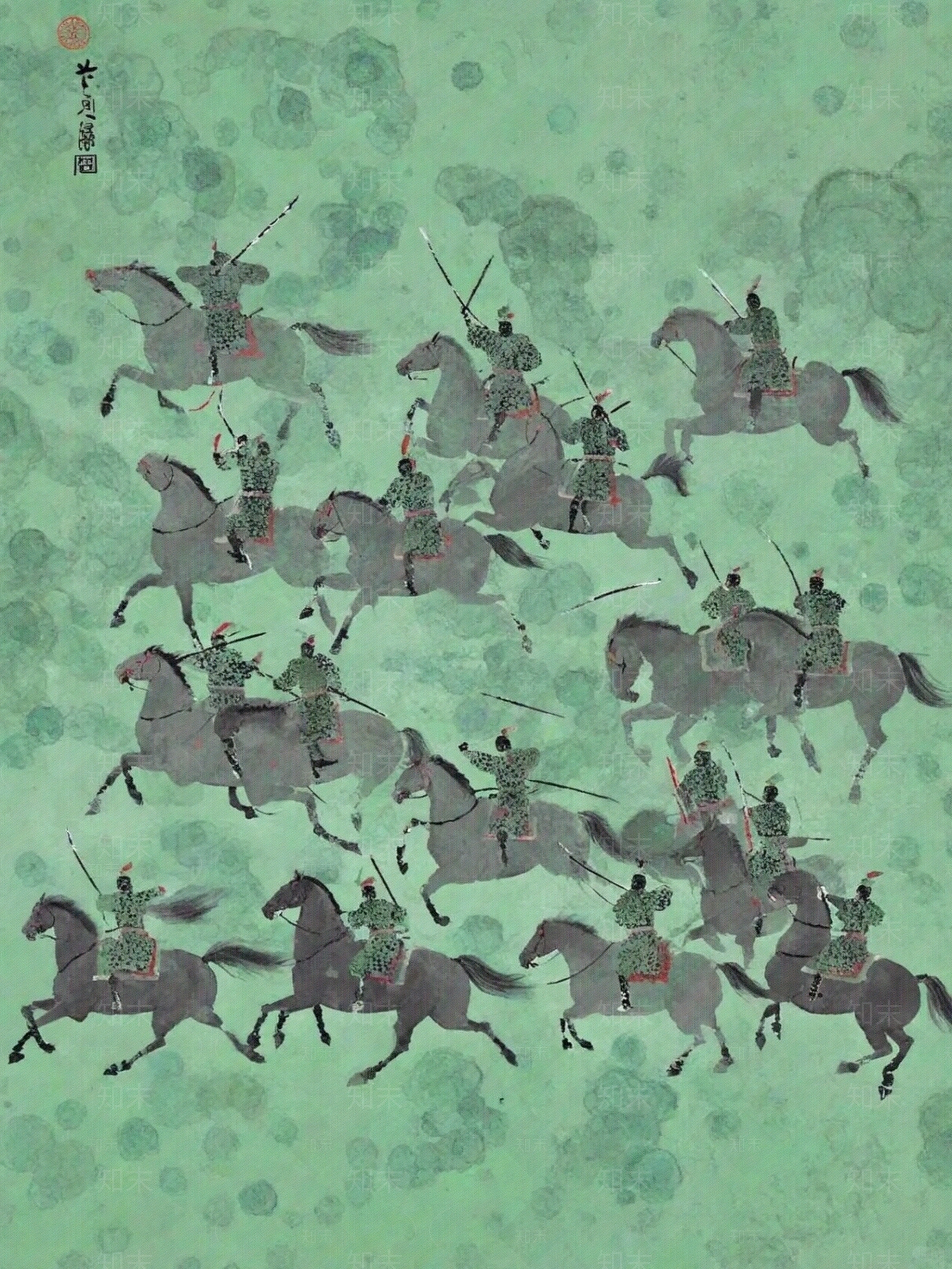 中式战争场景装饰画贴图下载【ID:1153819947】