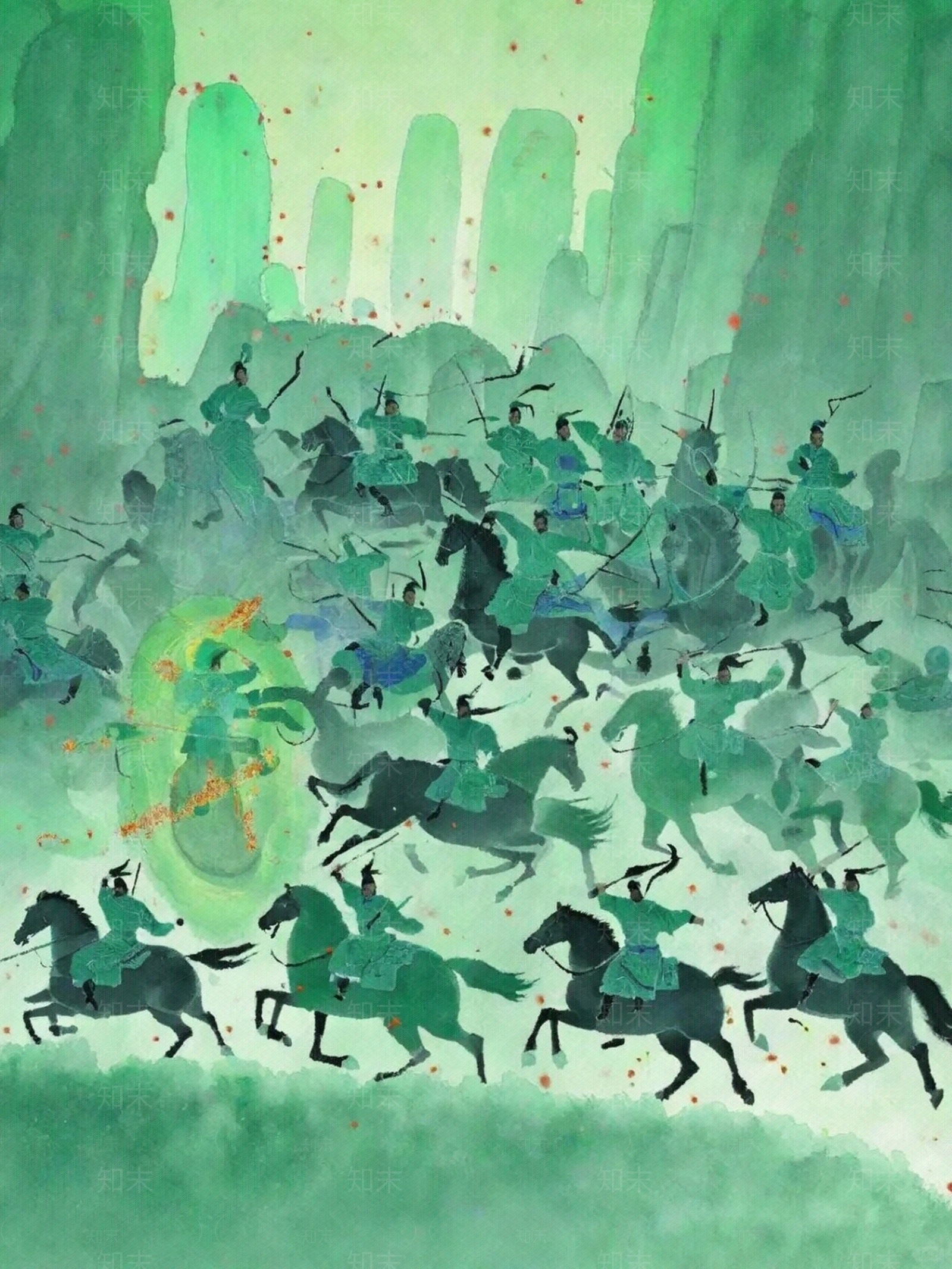 中式战争场景装饰画贴图下载【ID:1153820091】