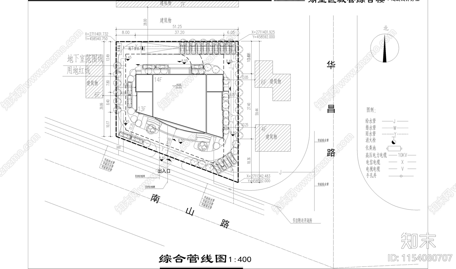 办公楼总图方案cad施工图下载【ID:1154080707】