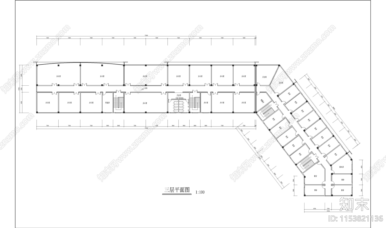 综合楼方案图cad施工图下载【ID:1153821136】