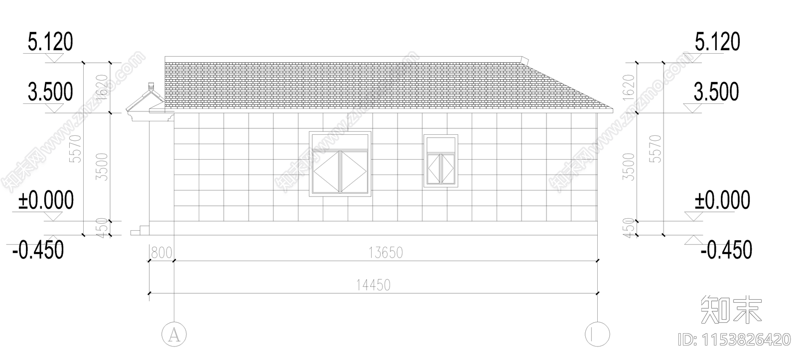 新中式四合院建筑cad施工图下载【ID:1153826420】