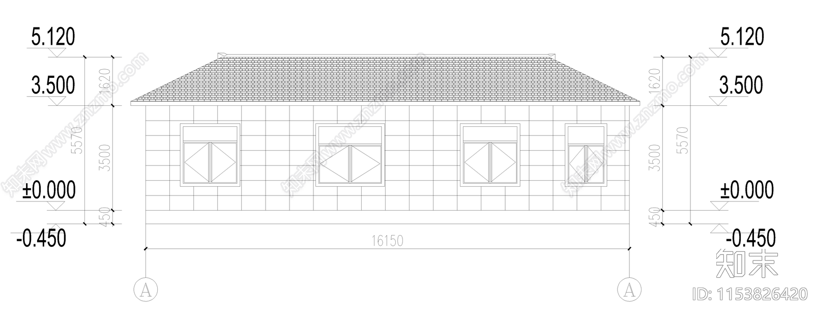 新中式四合院建筑cad施工图下载【ID:1153826420】