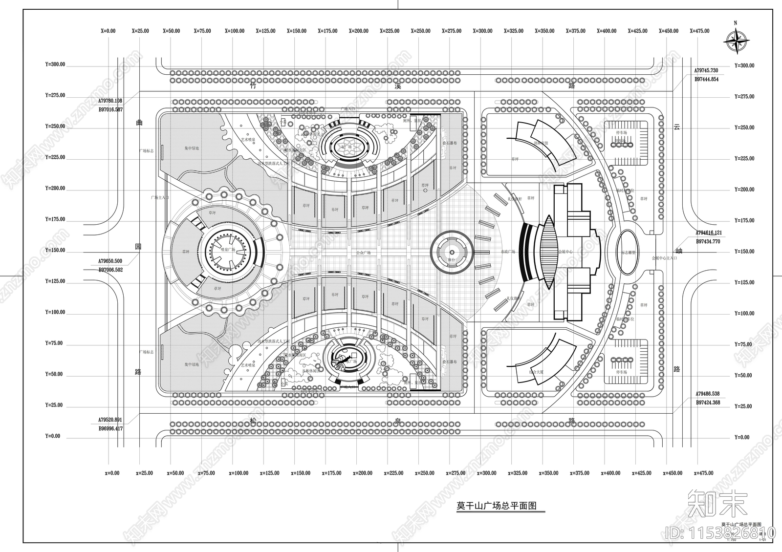 会展中心建筑方案设计cad施工图下载【ID:1153826810】